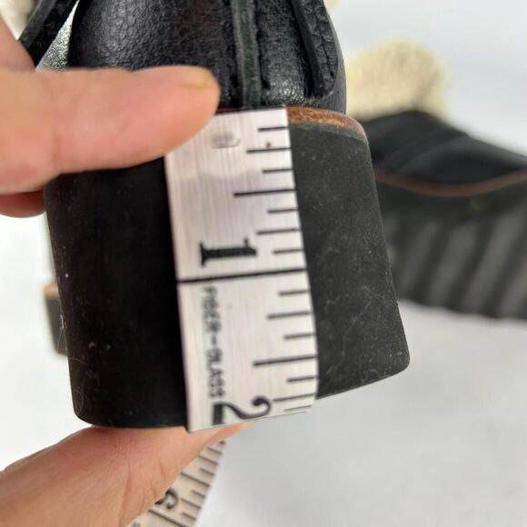 COACH Urban Hiker Boot US 7.5 B Leather Black Shearling Wedge Platform shoes - Picture 15 of 15